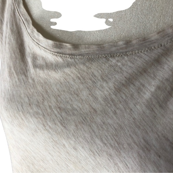 Pure Jill Pima Cotton ALine Tee Women L Oatmeal Heather Long Sleeve Scoop Neck - Picture 2 of 8